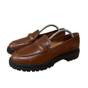 Madewell The Bradley Lugsole Loafer in Brown Leather Sz 10